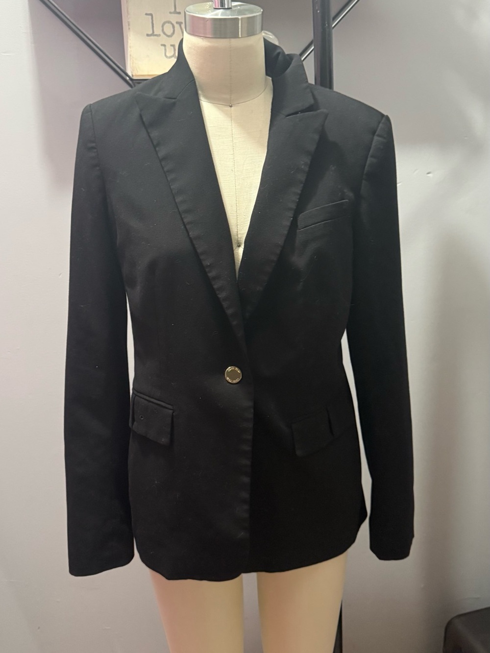 Calvin Klein Black Tailored Blazer with Single Button - Picture 2 of 8